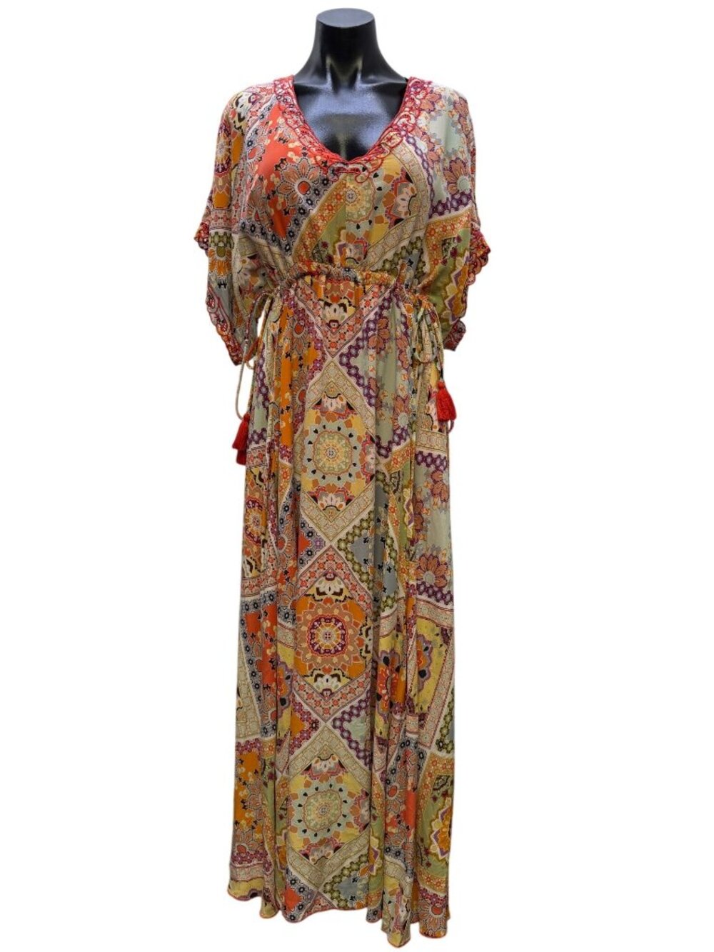 Jade Johnny Was Multi-Color Boho Maxi Dress Size S